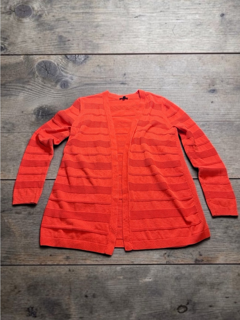 Talbots Petites Open Front Women's Cardigan Sweater  small - Bright Coral Red